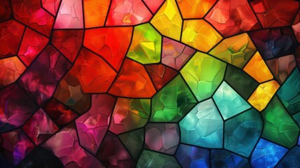 Wall Mural - Colorful stained glass background created with Generative AI