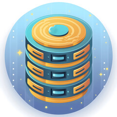 Sticker - Isometric Data Center Infrastructure Illustration