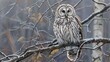 Ural Owl Painting Strix Uralensis