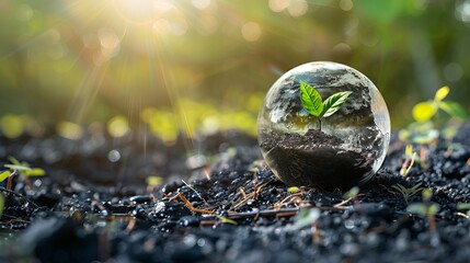 Enviromentally sustainable company target in 2024. Carbon neutral and net zero concept. Reducing carbon footprint. Decreasing CO2 emissions target. Limit climate change and global warming