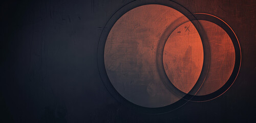 Poster - Warm toned vintage background with concentric circles.