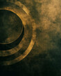 Abstract concentric circle spiral design with a warm, rustic texture for a background.