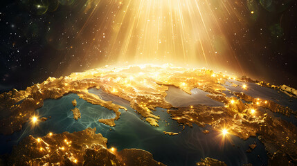 Wall Mural - Gold price make a new high and all time high concept, demand for more gold storage