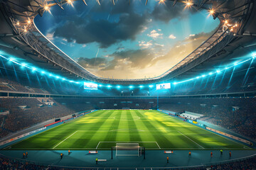 Wall Mural - Football arena stadium.