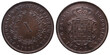 Portuguese coin of X Réis in copper from the reign of Luiz I king of Portugal in the 19th century