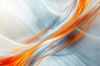 Abstract Fusion of Orange Swoosh and Blue Gradient on Silver Background with Horizontal Curve and Light Motion