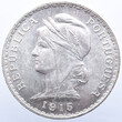 Obverse of Portuguese coin in Silver with the figure of the republic and the year 1915