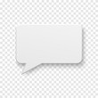 Vector white blank paper speech bubble on background.