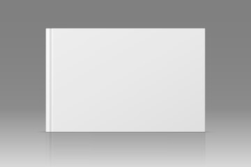 Poster - Vector realistic standing 3d book mockup with white blank cover isolated.