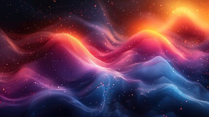 Wall Mural - abstract background with glowing lines and particles, 3d rendering