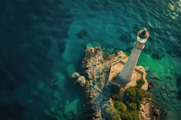 Canvas Print - Aerial view of a lighthouse