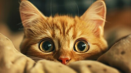 Poster - A cat lounges on a bed