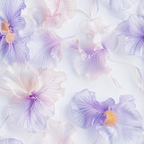 Fototapeta Sport - Floral seamless pattern, tender romantic background, iris flowers