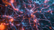 3d render of Neuron cell in the brain, neuronal network, psychology, science background, microbiology concepts