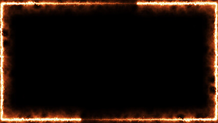 Wall Mural - abstract glowing neon light rectangle frame icon background illustration 4k.