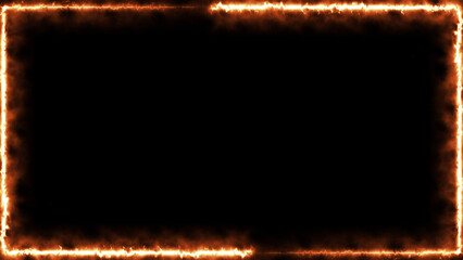 Wall Mural - abstract glowing neon light rectangle frame icon background illustration 4k.