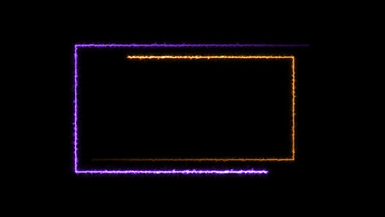 Wall Mural - abstract glowing fire effect neon light rectangle frame icon background illustration.