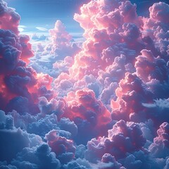 Wall Mural - a picture of a sky with clouds and a plane