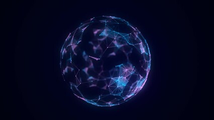 Wall Mural - futuristic colors sci-fi sphere in space. technology circle a network connection big data. digital a