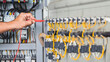 Electrical engineers test electrical installations and electrical wiring by measuring them with a multimeter.	
