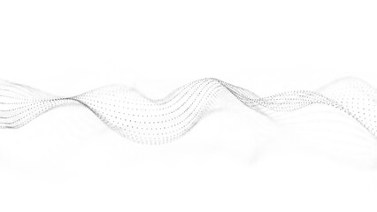 Wall Mural - digital dynamic wave of particles. abstract white futuristic background. big data visualization. 3d 