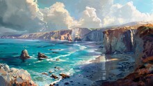 Picturesque Coastal Scenes Including Beaches, Cliffs, And Oceans Landscapes 