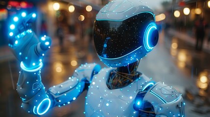 Aufkleber - Online school for children with robototechnics education. Humanoid toy robots construction and coding in AI. Children's AI for robototechnics.