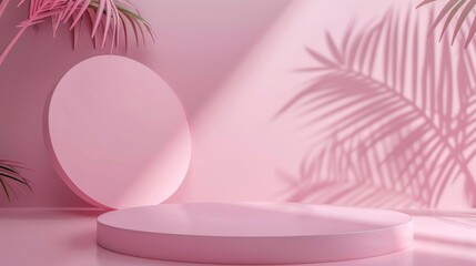 Leinwandbilder - Beauty backdrop for cosmetic product displays. Fashion beauty pink background...