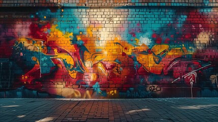 Graffiti Wonderland at Golden Hour, generative ai