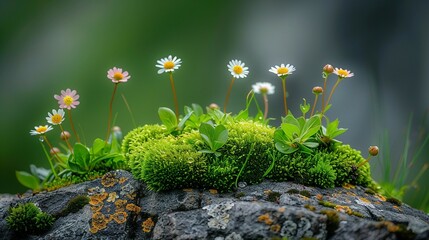 Wall Mural - Nature's Miniature Garden, generative ai