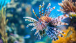 Beautiful lionfish in the water