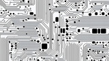 Fototapeta  - Digital technology black and white abstract geometric circuit graphic poster web page PPT background