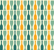 Abstract colorful bottles and glasses, vector illustration, seamless pattern
