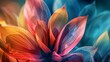 A floral abstract background with a close-up of colorful petals rendered in a loose and painterly style
