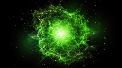 Wall Mural - Abstract Green Nebula Explosion in Space