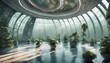 Futuristic interior in sci-fi style, lounge on a spaceship 20