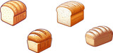Fototapeta Sypialnia - Set of breads in various styles on a white background
vector eps