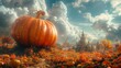 Enchanted Giant Pumpkin Fantasy, generative ai