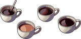 Fototapeta Sypialnia - cup of coffee set vector , eps 10.