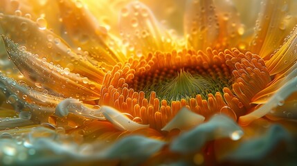 Canvas Print - Dramatic Sunflower Close-Up, generative ai