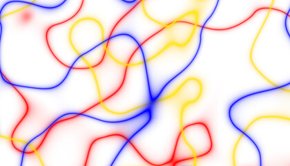 Poster - Abstract colorful spectrum thin linear abstract curved wavy wide pattern for background, wallpaper, banner, label etc. Overlay png design