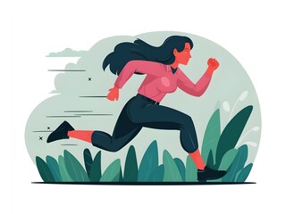 illustration of a woman running