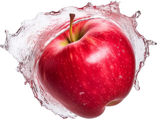 Wall Mural - apple splashing isolated on white or transparent background,transparency 