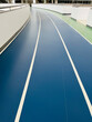 Indoor Running track on blue running track floor in the office building for exercise and relax, Sport concept
