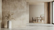 Minimalist interiors decor composition in neutral tones, natural lighting and serene ambients