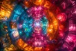 The spinning wheel of psychedelic, colorful and bright