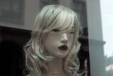 Fototapeta Sypialnia - portrait on blond mannequin in a fashion store showroom