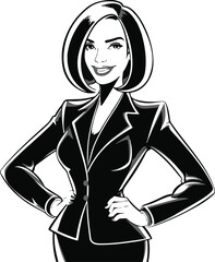 Wall Mural - Business woman icon avatar symbol flat vector sign isolated on white background