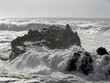 Sea cliffs under storm