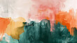 Modern Artistic Mélange: Dynamic Abstract Brushstrokes in Coral, Amber, and Teal for Inspiring Wall Decor and Creative Expression